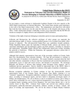 Statement by the United States of America