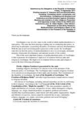 Statement by Azerbaijan