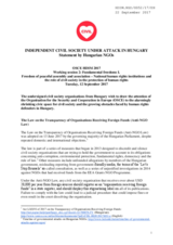 Independent Civil Society under attack in Hungary