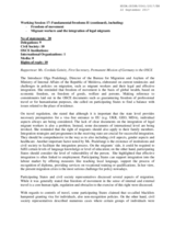 Rapporteur's Report for Working Session 17