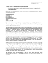 Rapporteur's Report for Working Session 1