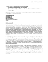 Rapporteur's Report for Working Session 2