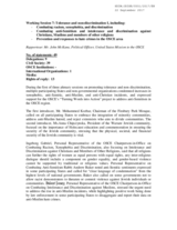 Rapporteur's Report for Working Session 7