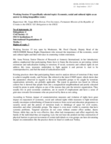 Rapporteur's Report for Working Session 15