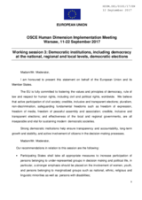 Statement by the European Union