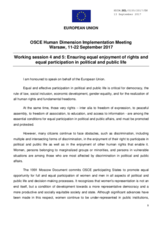 Statement by the European Union