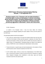 Statement by the European Union on Roma and Sinti