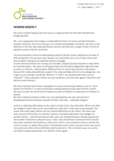 Statement and recommendations