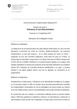 Statement by Switzerland