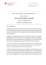 Statement by Switzerland