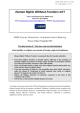 State hostility to religious movements of foreign origin in Kazakhstan