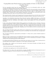 Urging Russian Federation to stop supply of Arms to Karabakh Conflict Zone