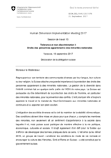 Statement by Switzerland