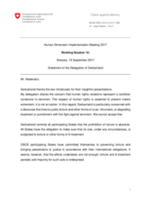 Statement by Switzerland
