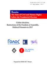 Unfree elections, Restrictions of the Freedom of Assembly, Political Prisoners in 2017