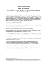 ODESA DECLARATION: Recommendations to overcome obstacles in access to civil registration and identity documents by Roma in Ukraine