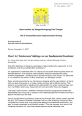 Don't let 'Intolerance' infringe on our fundamental freedoms!