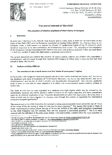 The Worst Interest of the Child - the Situation of Children Deprived of Their Liberty in Hungary.