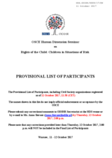 Provisional List of Participants