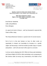 Opening remarks by Ambassador Christian Strohal