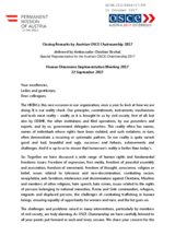 Closing Remarks by the Chairmanship