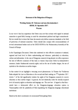 Statement of the Delegation of Hungary