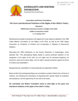 Statement. The Grave and Intentional Violations of the Rights of the Child in Turkey