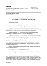 Ministerial Council Decision No. 4/03 on tolerance and non-discrimination Ministerial Council Decision No. 4/03 on tolerance and non-discrimination
