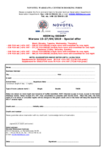 Novotel Warszawa Centrum - Booking Form