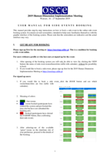 User Manual for Side Events Booking