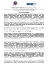 Crna Gora, Parlamentarni izbori, 30 avgust 2020: Izjava o Preliminarnim Nalazima i Zakljuccima