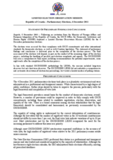 Croatia, Parliamentary Elections, 4 December 2011: Statement of Preminiary Findings and Conclusions