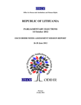 Lithuania, Parliamentary Elections, 14 October 2012: Needs Assessment Mission Report