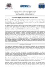 Former Yugoslav Republic of Macedonia, Early Parliamentary Elections, 5 June 2011: Preliminary Statement
