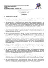 Ukraine, Parliamentary Elections, 28 October 2012: Interim Report 1