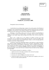 Intervention by Vesna Medenica, President of the Supreme Court of Montenegro