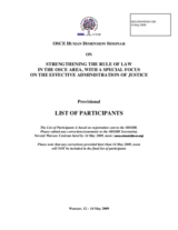 Provisional List of Participants