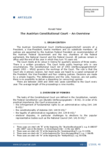 The Austrian Constitutional Court- An Overview