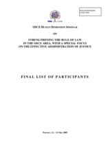 Final List of Participants