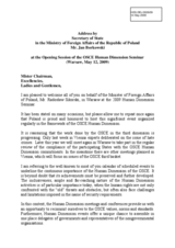 Address by Mr. Jan Borkowski, Secretary of State in the Ministry of Foreign Affairs of the Republic of Poland