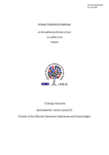 Closing remarks by Ambassador Janez Lenarčič