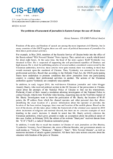 The problems of harassment of journalists in Eastern Europe: the case of Ukraine