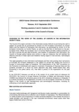 Contribution by the Council of Europe