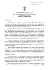Statement of the Holy See