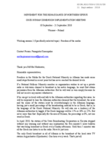 Statement by the Movement for the Renaissance of Northern Epirus