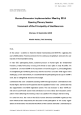 Opening statement by the Principality of Liechtenstein