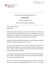 Opening Statement by Switzerland