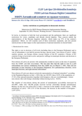 Latvia: Restrictions on participation in democratic elections