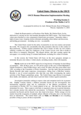 Statement by United States of America for Working Session 2