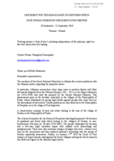 Statement by the Movement for the Renaissance of Northern Epirus